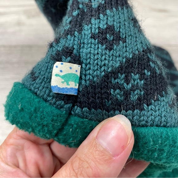 Turtle Fur Beanie Rag Wool Knit Hat Green Fleece Lined Unisex Adult VTG - Picture 2 of 5